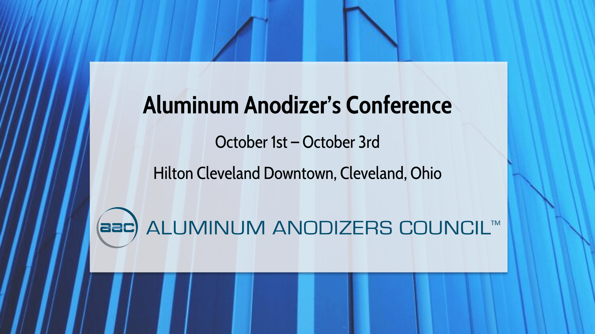 Aluminum Anodizers Conference Anodizing Software