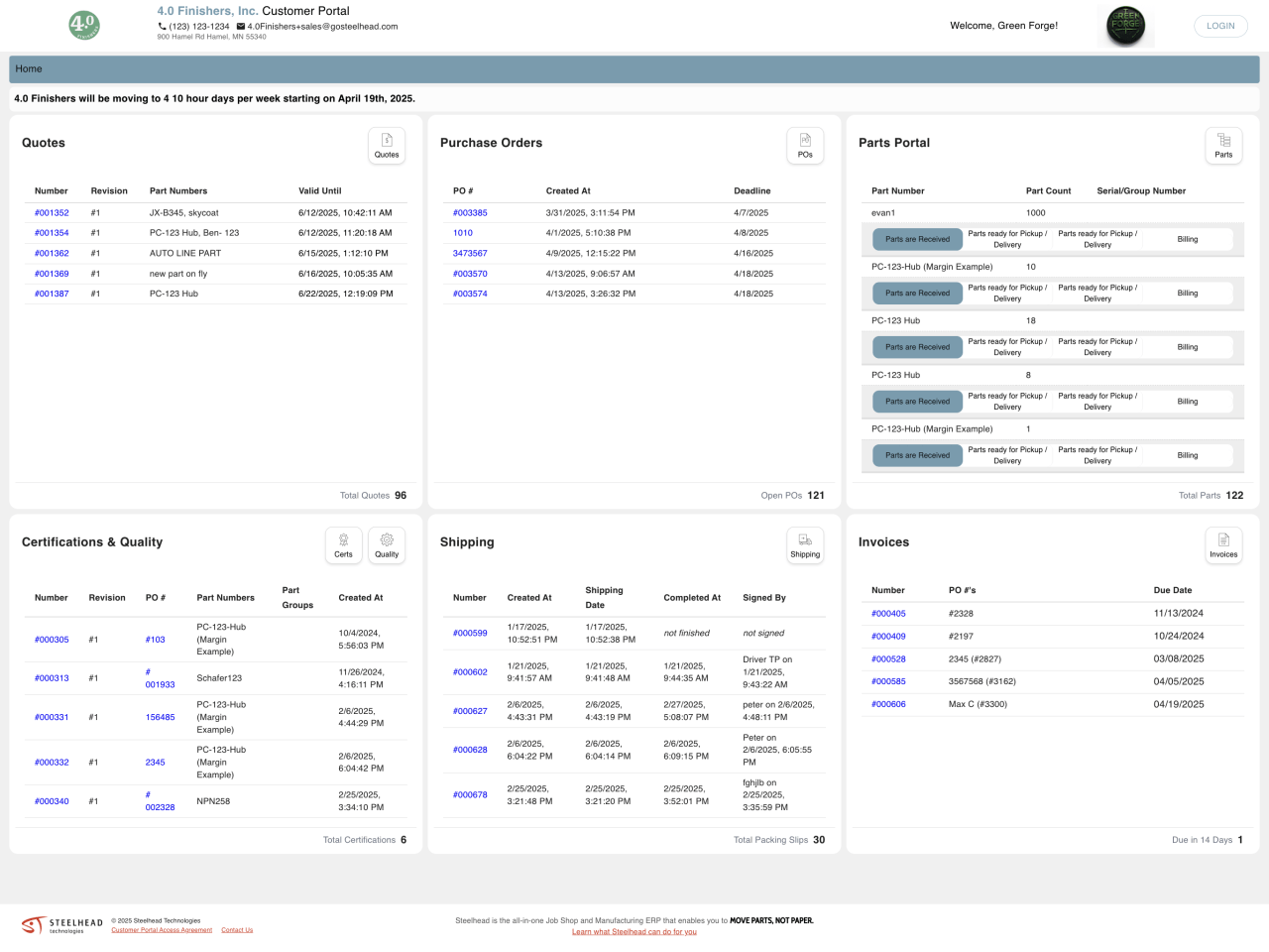 Steelhead Customer Portal